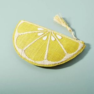 Anthropologie Kayu Life Gave Me Lemons Clutch Purse New NWT